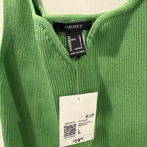 Forever 21 Vibrant Green V-Neck Sweater